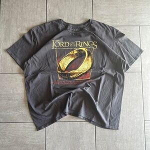 Lord of the Rings The One Ring Graphic T-Shirt Charcoal Grey Men 2XL